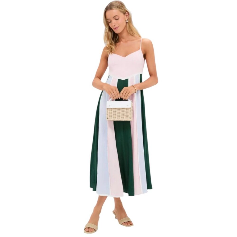 NWT($198) Tuckernuck Maxi Sun Dress | Size L | Pink Blue Green